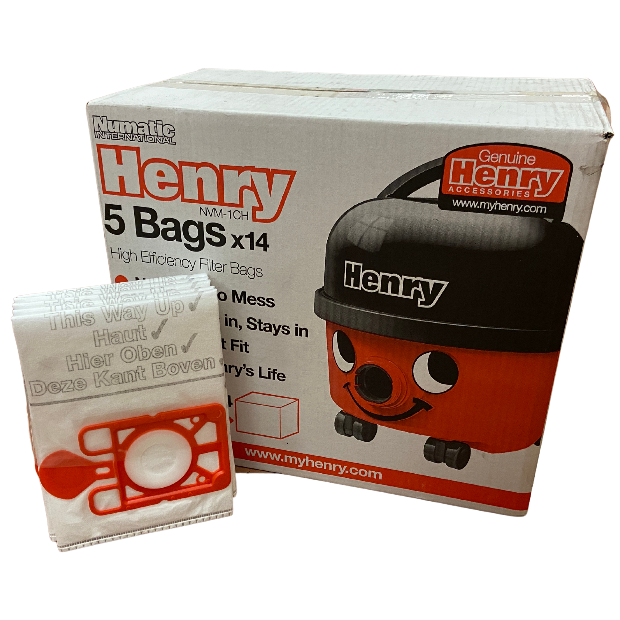 Sacchetti Sottovuoto HepaFlo Per Aspirapolvere Henry - Pack Da 10, Bianchi, Con Chiusura Autosigillante